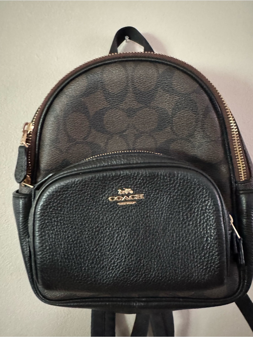 Coach Black Signature Mini Backpack
